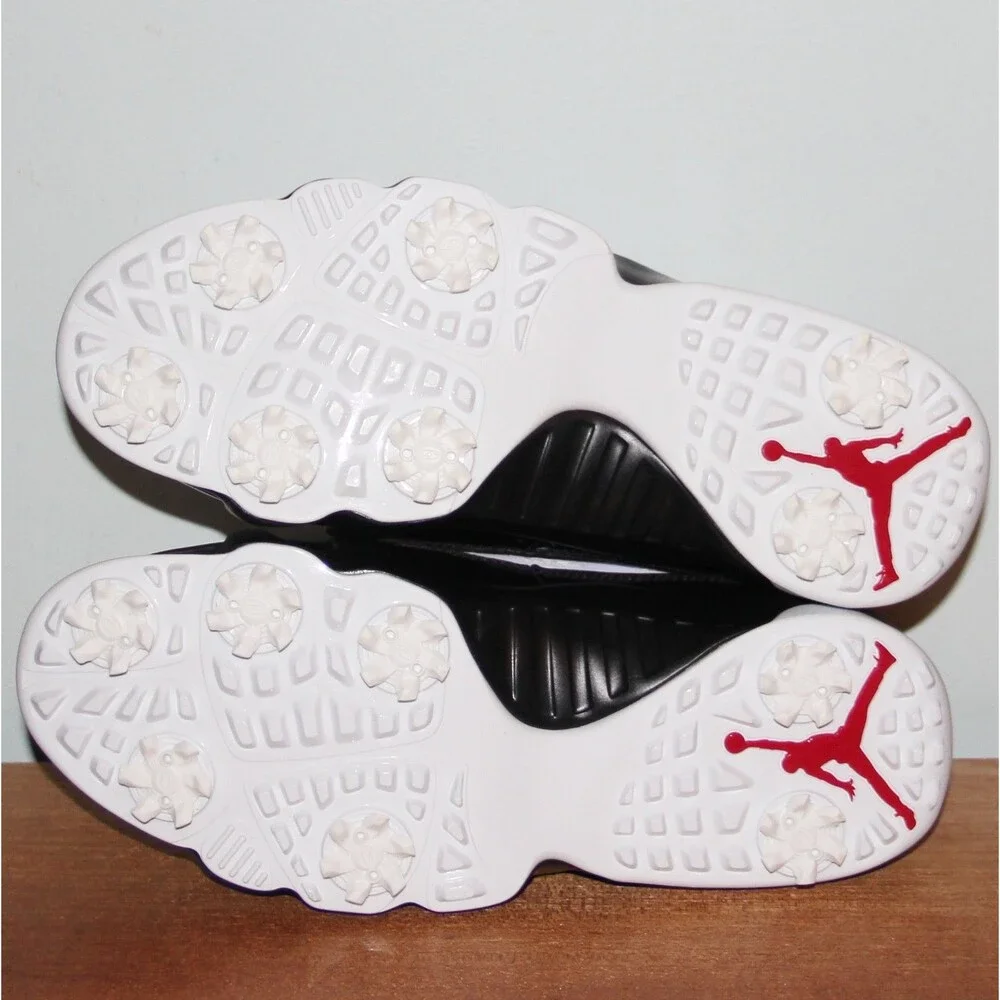 Nike Air Jordan 9 Low Golf Shoes Mens 9.5 White Black Red